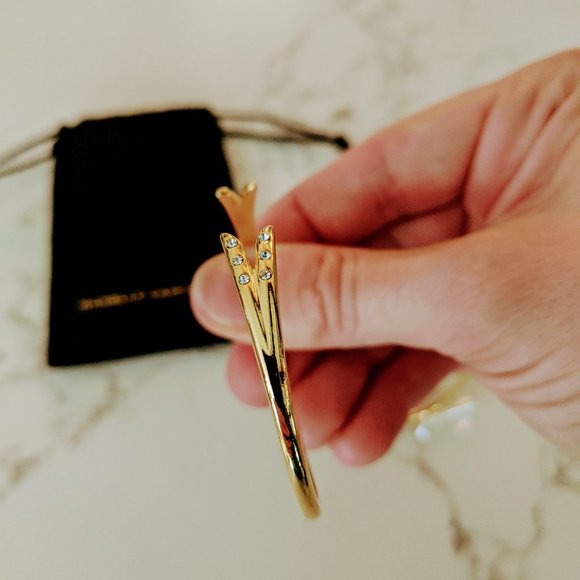 Michelle Campbell Bangle Set Gold S/2 New - Picture 2 of 2